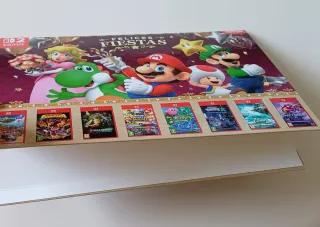 Cartón Nintendo Switch Felices Fiestas Navidad.