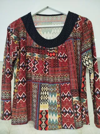Camiseta Talla M Estampado Étnico