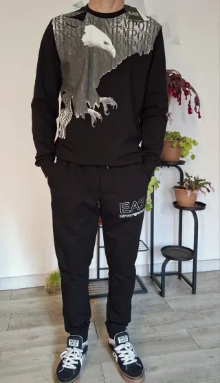 Conjunto Emporio Armani Negro/Plata Talla S