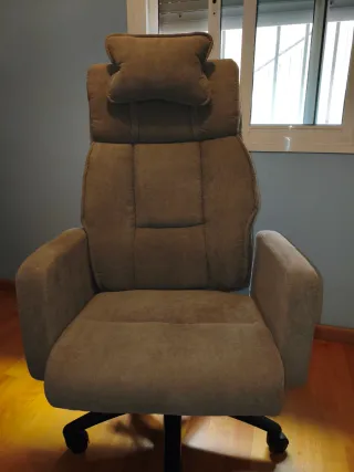 Silla de escritorio Conforama , color Beige y Gris