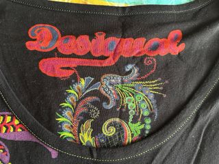 Vestido Desigual Negro Multicolor