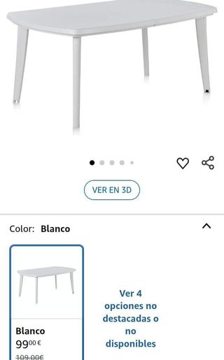 Mesa exterior blanca Atlantic