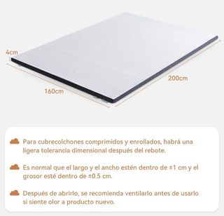 Topper Viscoelástico 160x200x4cm Amazon Basics