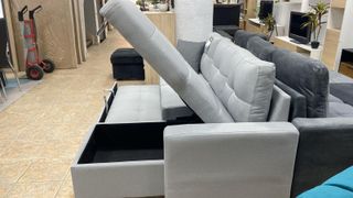 Sofá cama Pau gris con arcón