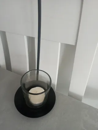 Decorazione per candele con fiore in metallo e vetro