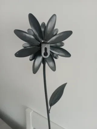 Decorazione per candele con fiore in metallo e vetro