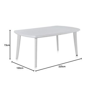 Mesa blanca de plástico para exterior