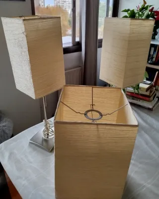 Set di 2 Lampade da Comodino + Paralume a Soffitto