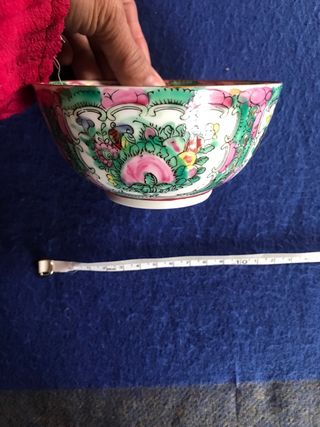 Cuenco porcelana China Macau decorado
