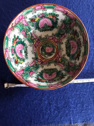 Cuenco porcelana China Macau decorado