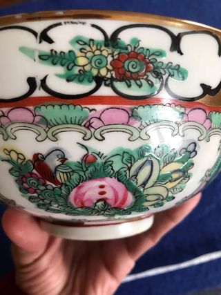 Cuenco porcelana China Macau decorado