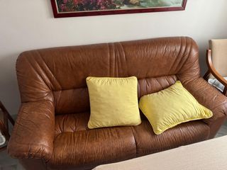 Divano in pelle 2 posti e poltrona