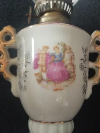 Quinque de Porcelana Pequeño Decorado