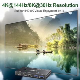 Switch KVM HDMI 2 PC 1 Monitor USB 3.0 8K