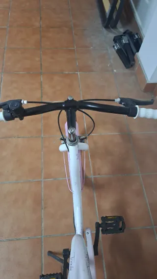 Bicicleta infantil rosa con asiento