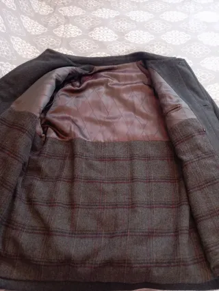 Abrigo paño hombre gris marengo