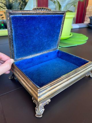 Joyero antiguo alpaca plateada