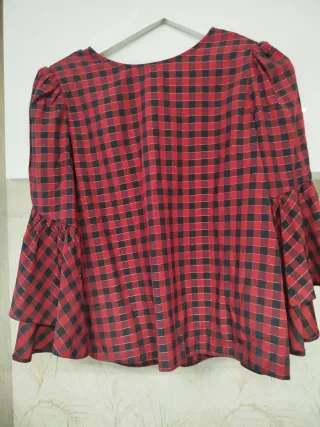 Blusa cuadros roja y negra Talla M