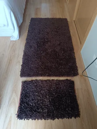 Set di 2 tappeti marrone cioccolato