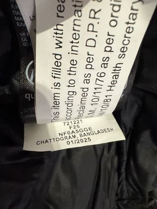 North Face 700 Piumino Nero