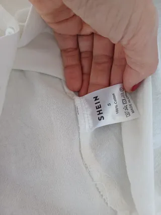 Camisa blanca de manga 3/4