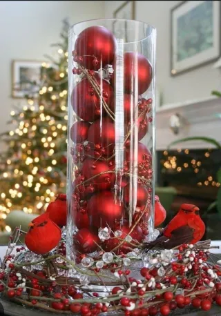 Jarrón alto de cristal transparente