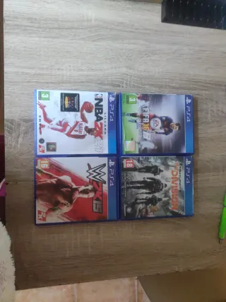 Lote 4 Juegos PS4: NBA 2K21, FIFA 16, WWE 2K15, The Division