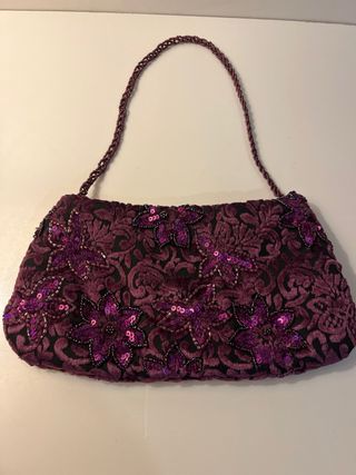 Fular chal y bolso fiesta morado