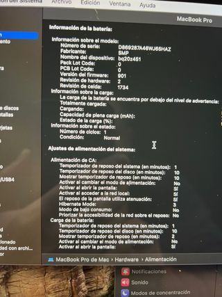 MacBook Pro 15” i7 500GB SSD Batería Nueva