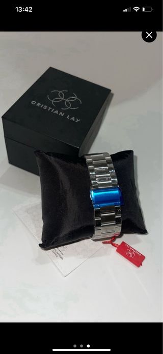 Reloj Cristian Lay Plata y Negro