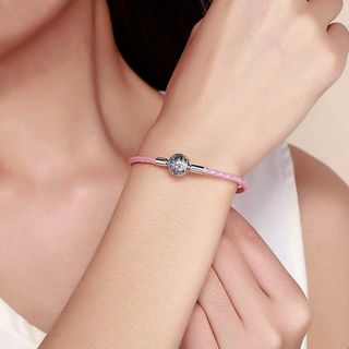 Pulsera Cuero Trenzado Plata