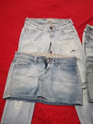 Lote 4 prendas: 2 jeans e 2 gonne Taglia 36/38