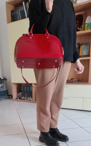 Bauletto vera pelle rosso