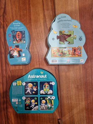 Lote de 3 puzzles infantiles Djeco