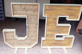Letras decorativas madera y corcho