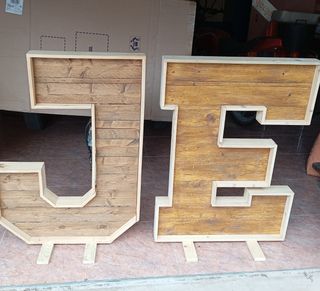 Letras decorativas madera y corcho