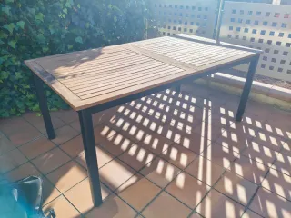 Mesa de jardín extensible con 6 sillas