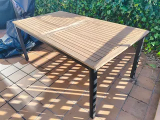 Mesa de jardín extensible con 6 sillas