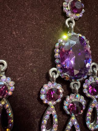 Orecchini pendenti argento 925 con pietre viola