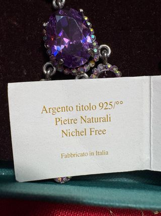 Orecchini pendenti argento 925 con pietre viola