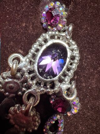 Orecchini pendenti argento 925 con pietre viola