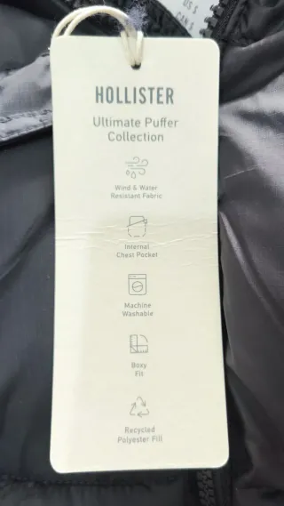 Abrigo chaqueta Hollister negro a estrenar