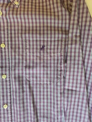 Camisa Genfins Cuadros Morado y Blanco
