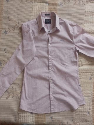 Camisa Guess rosa y blanca Roja y azul Original