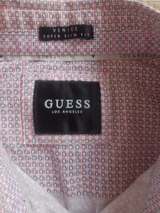 Camisa Guess rosa y blanca Roja y azul Original