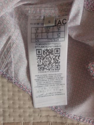 Camisa Guess rosa y blanca Roja y azul Original