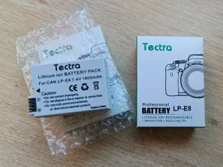 2 Baterias Tectra Canon LP-E8 Novas