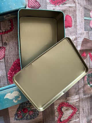 Set 3 Cajas Metal Decoradas Patos