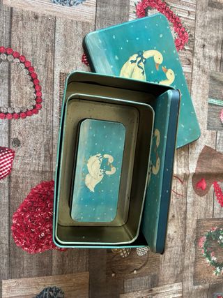 Set 3 Cajas Metal Decoradas Patos