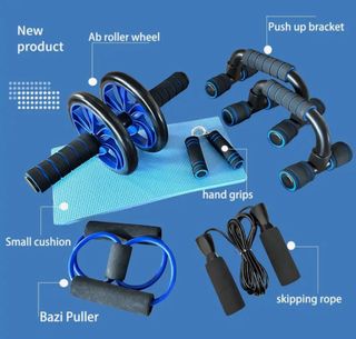 Set Rueda Abdominal y Flexiones 5 Piezas